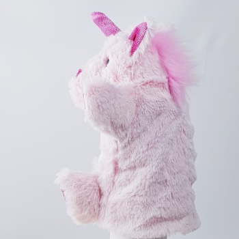 Handpuppe Einhorn rosa